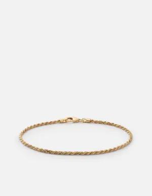 1.8 Rope Chain Bracelet, 14k Gold