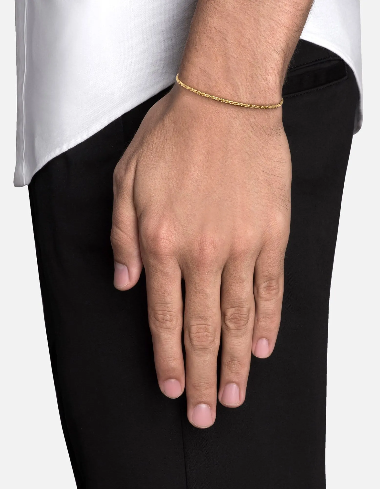1.8 Rope Chain Bracelet, 14k Gold