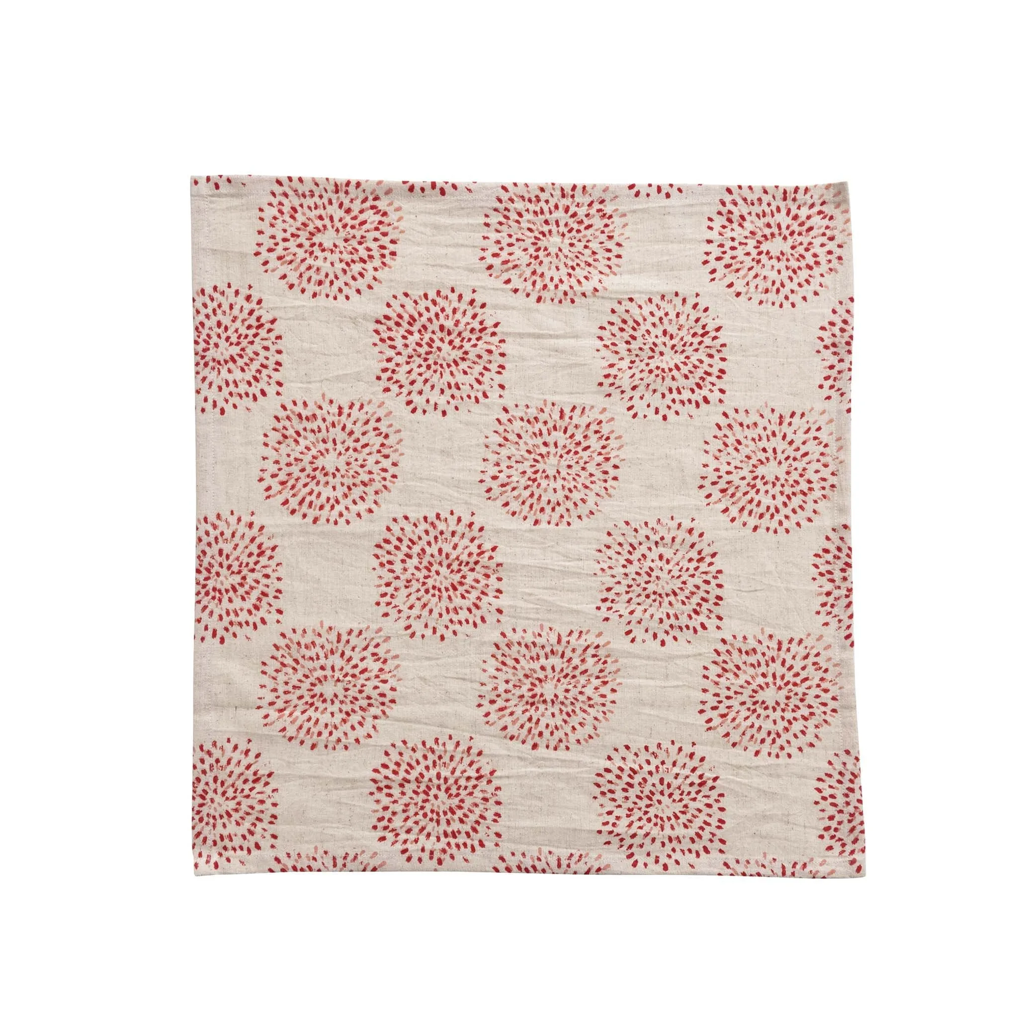 18" Square Pink Allium Cotton/Flax Napkins (Set of 4)