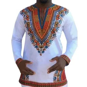 2018 Roupas Africanas Para Homens t shirt Dashiki Traditional African National Men's Long Sleeve Ethnic Printing T-Shirts Men