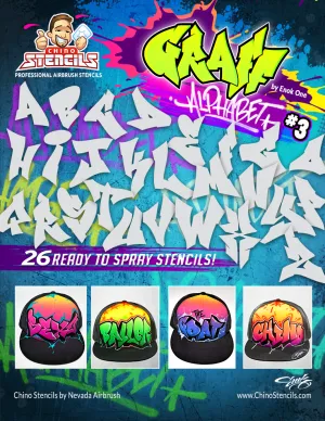 26 Graffiti Alphabet Pack #3 Stencils - by Enok One