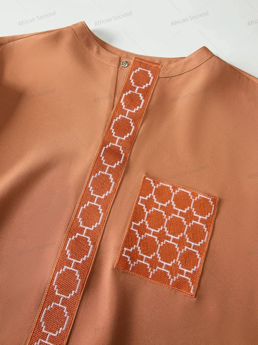 2x Sets Traditional African Outfits for Men - Comfortable Dashiki Sets with Matching Shirts and Pants with Unique Patterns
