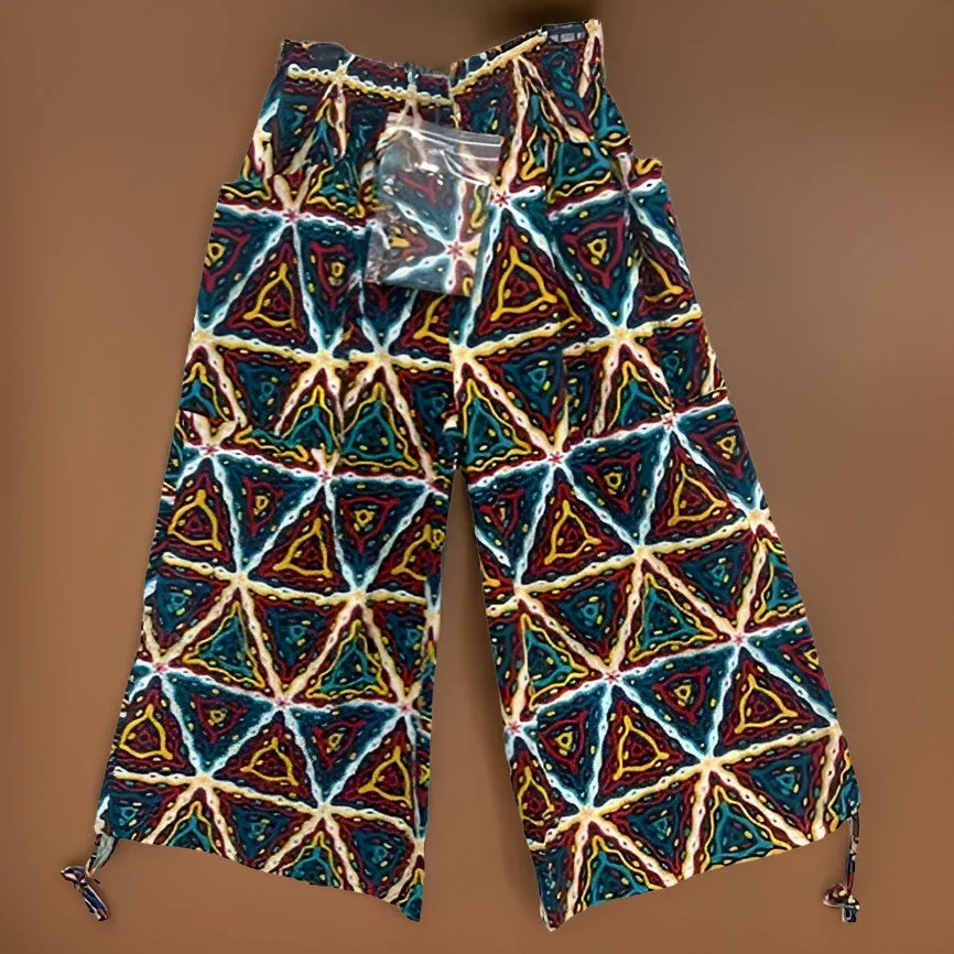 African Print Adjustable String Multi-Print Palazzo Pants