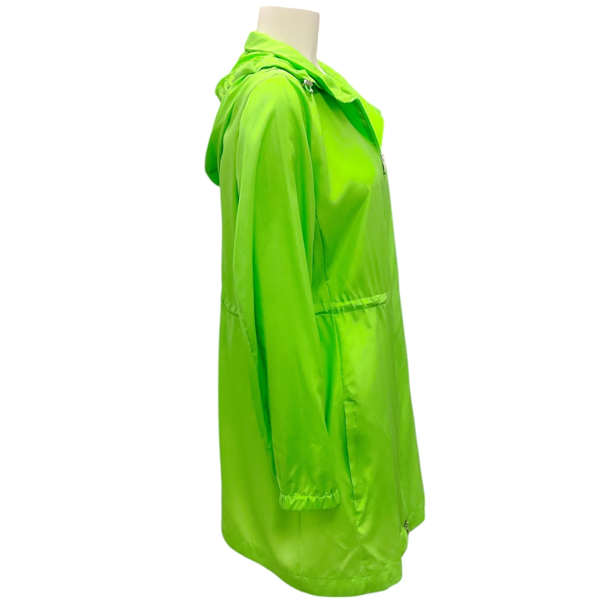 Akris Lime Green Zip-Front Silk Jacket
