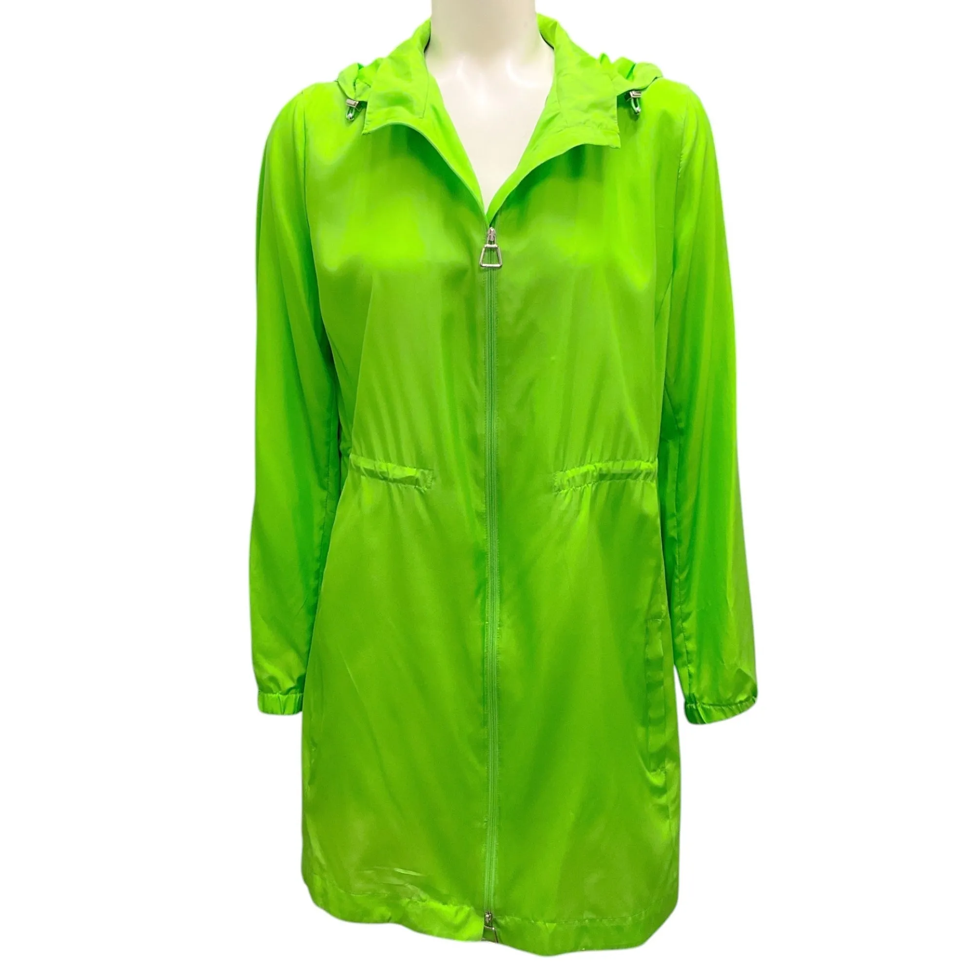 Akris Lime Green Zip-Front Silk Jacket