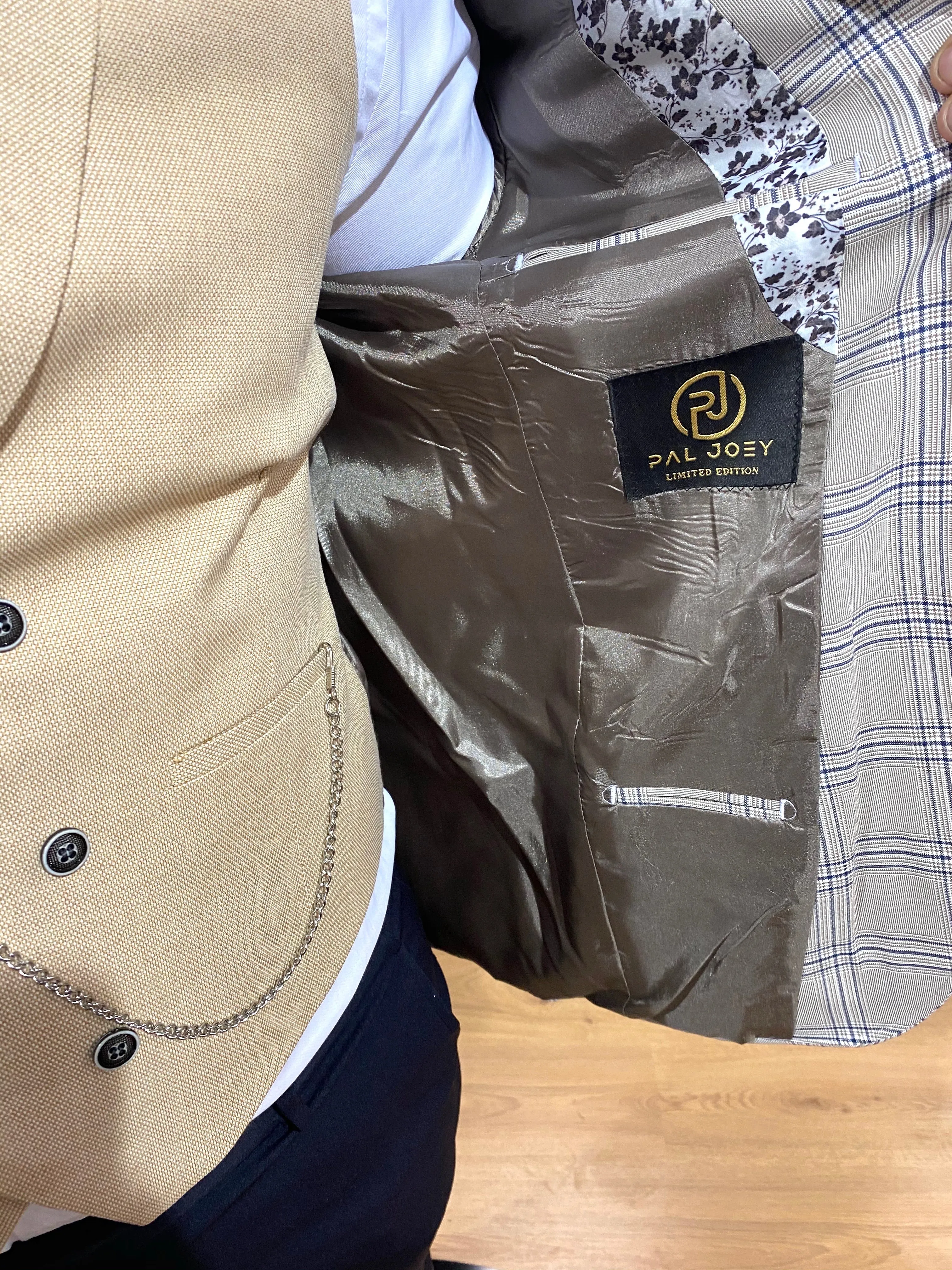 Alister - Beige/Blue 3 Piece Suit