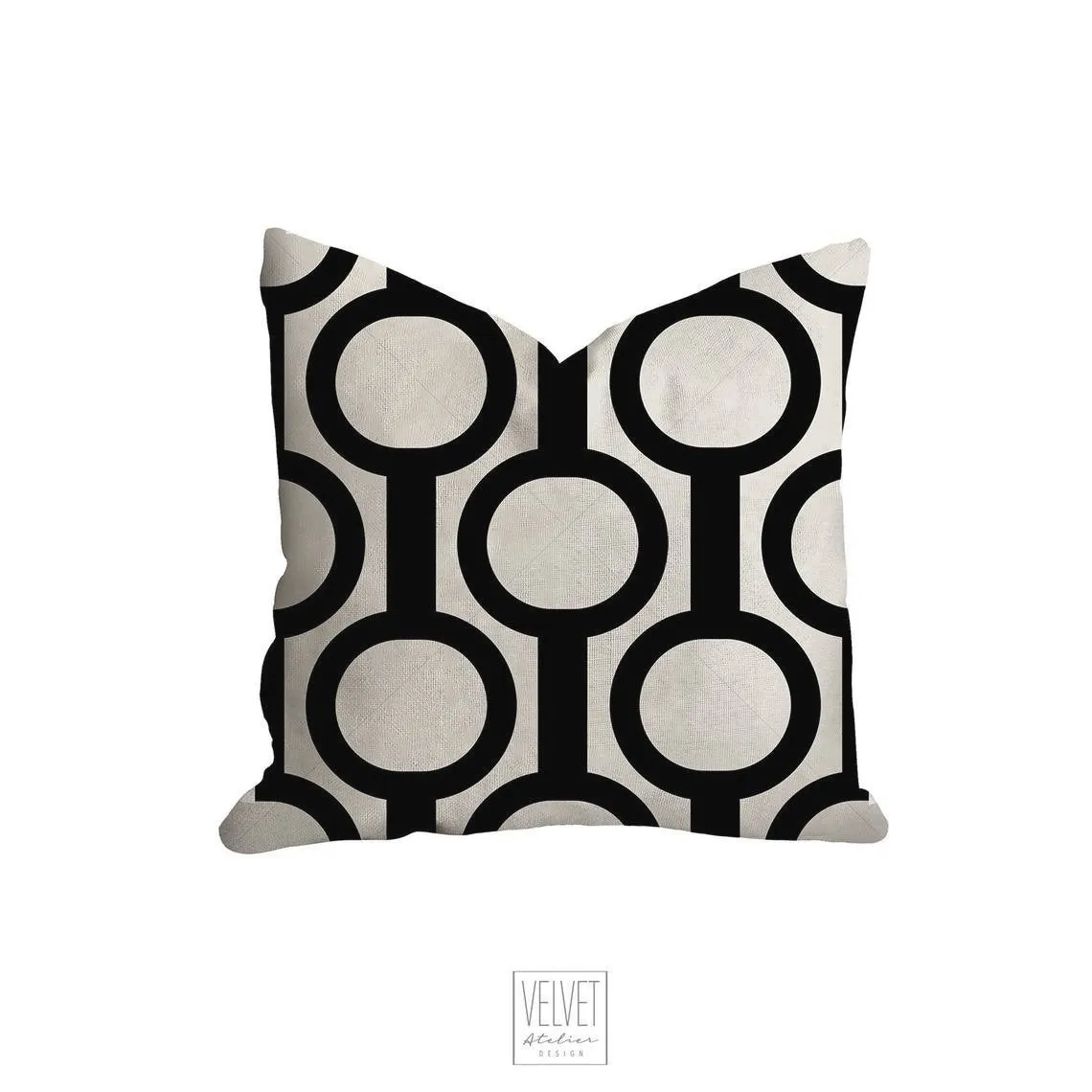 Art deco geometric pillow, retro linear circle pattern, modern pillow, Interior decor, decor, pillow cover and insert, home accent pillow