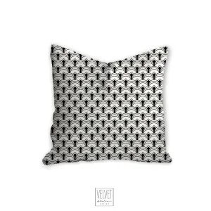 Art deco patterned pillow, retro linear black pattern, modern pillow, Interior decor, home decor pillow cover and insert, home accent pillow