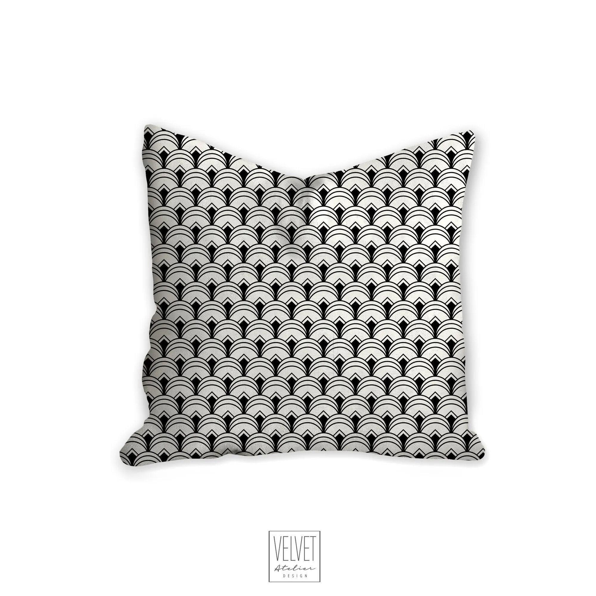 Art deco patterned pillow, retro linear black pattern, modern pillow, Interior decor, home decor pillow cover and insert, home accent pillow