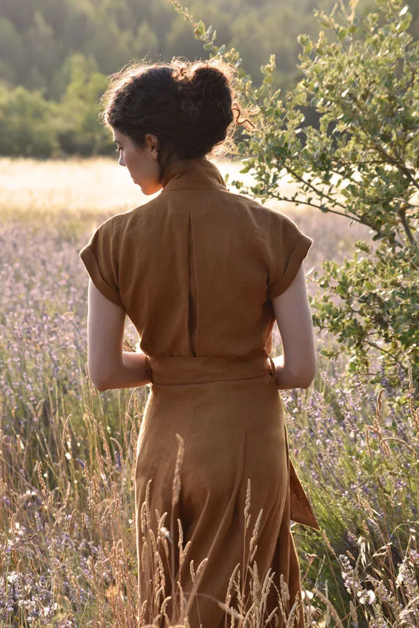 Audrey Linen Jumpsuit - Cinnamon