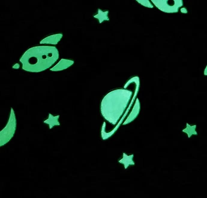 Baby boys personalised space glow in the dark blanket throw