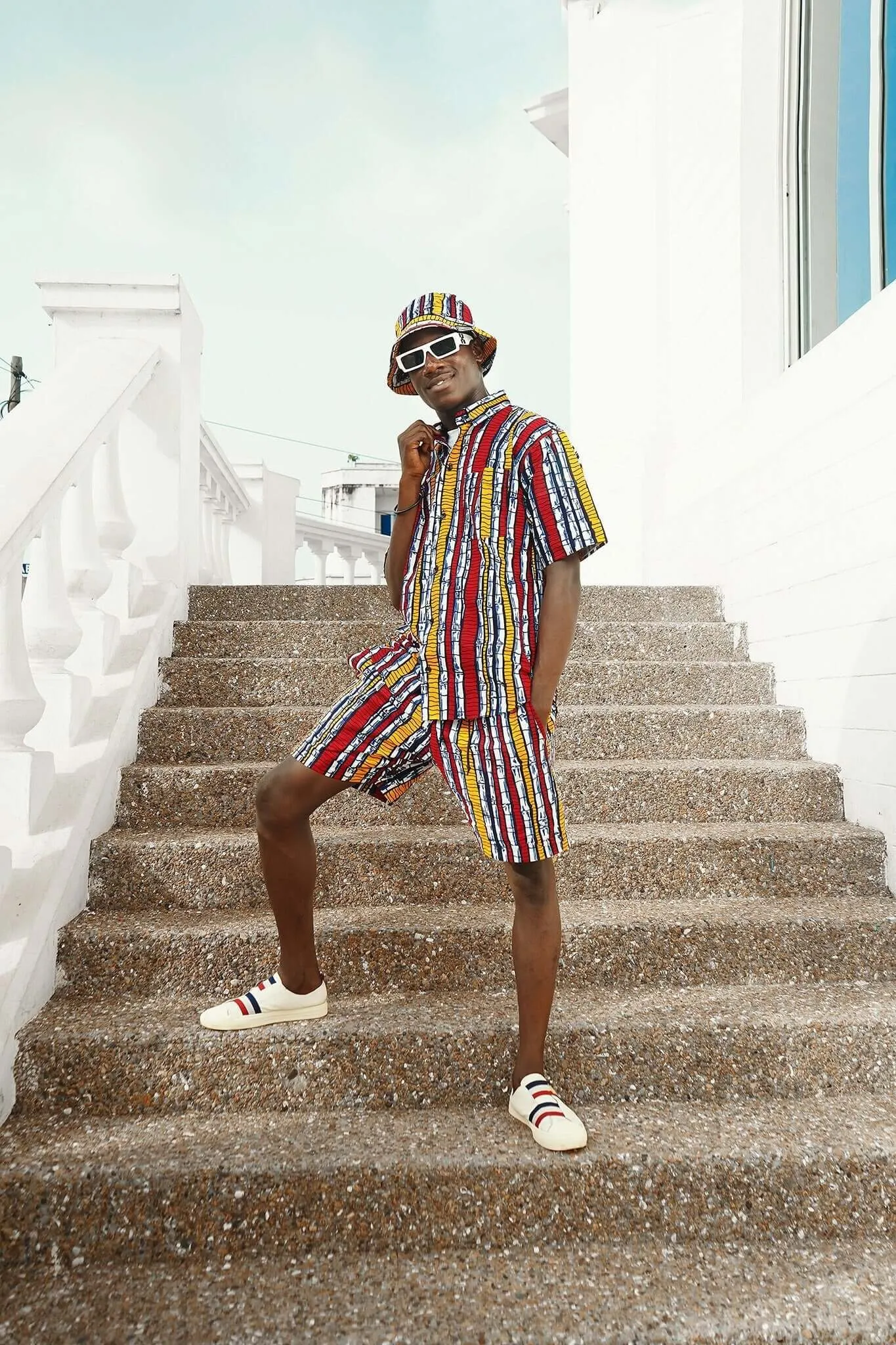 Bamboozle African Print Mid Length Shorts