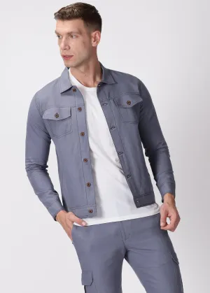 Becket - Linen Short Jacket - Pitch Blue
