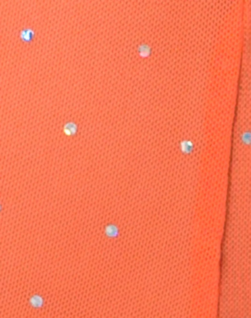 Bike Short in Crystal Net Orange