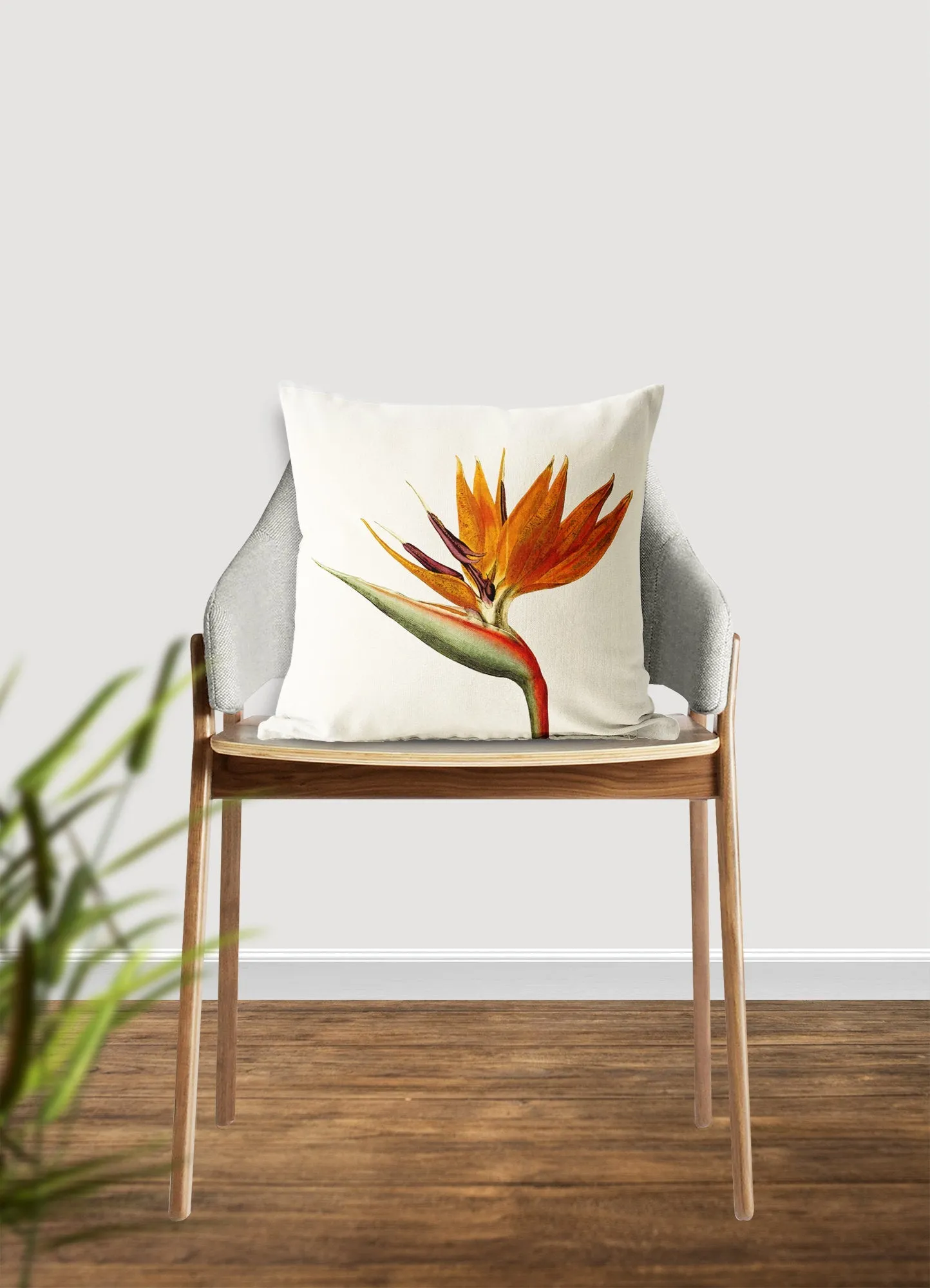 Bird of paradise throw pillow, tropical pillow, Interior decor, home decor, pillow cover and insert, botanical decor, tropical decor