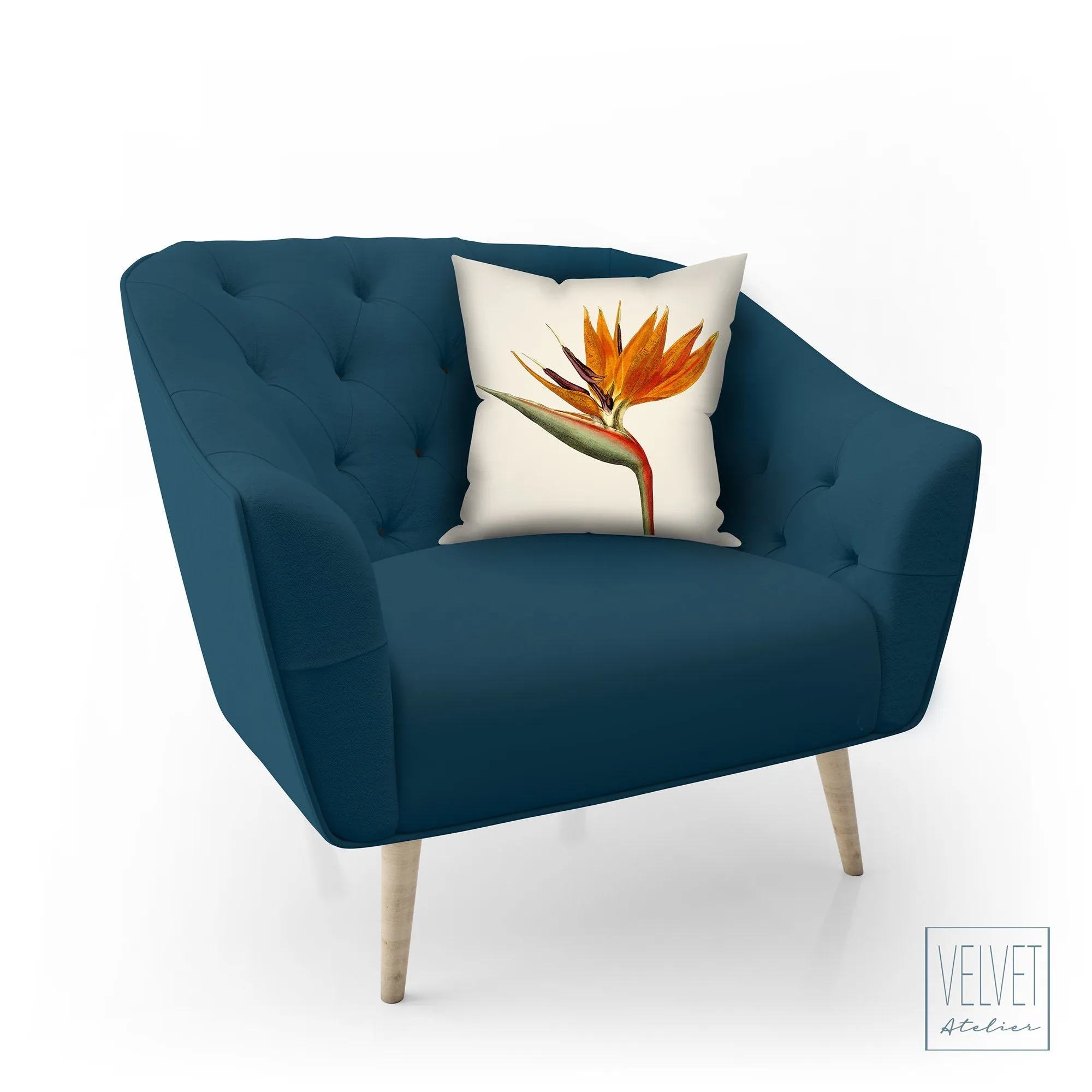 Bird of paradise throw pillow, tropical pillow, Interior decor, home decor, pillow cover and insert, botanical decor, tropical decor