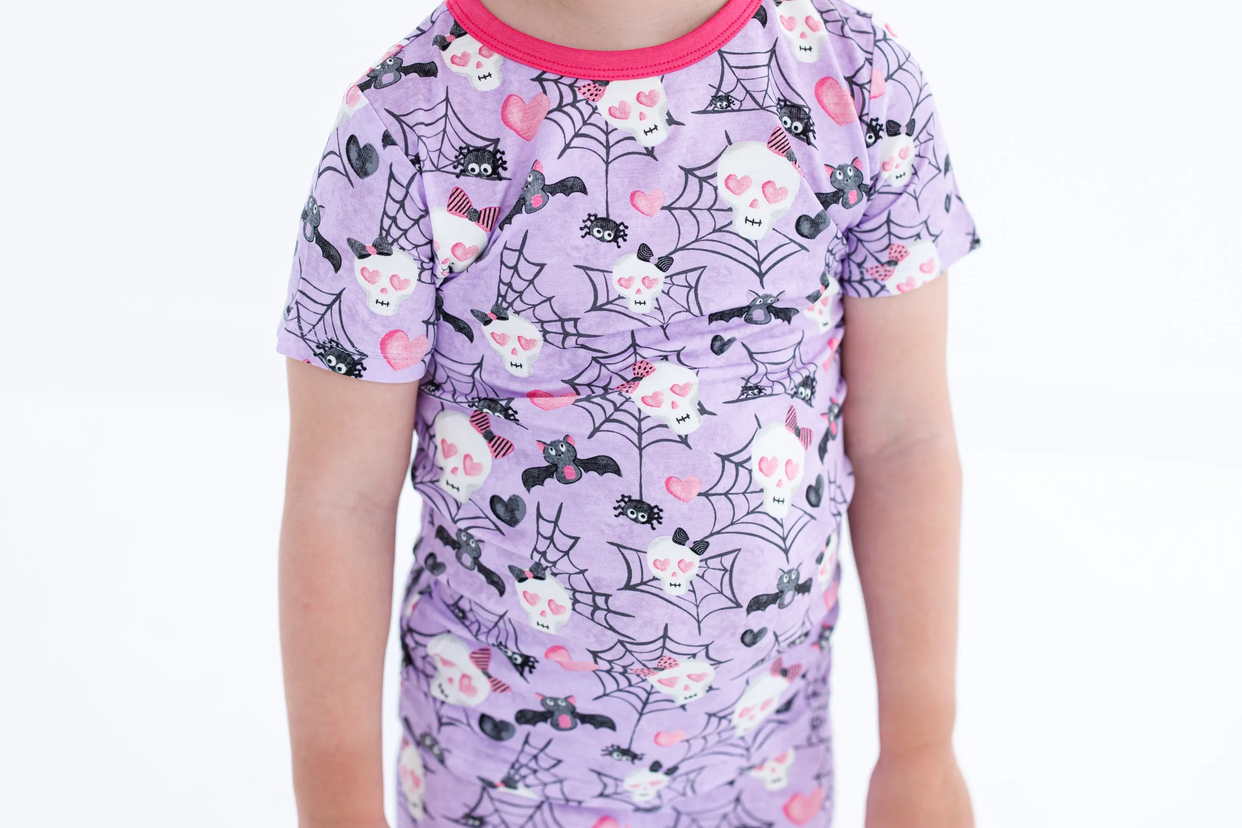 Birdie Bean Carrie Glow in the Dark Skeleton 2-piece Short Sleeve Pajamas with Shorts