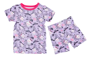 Birdie Bean Carrie Glow in the Dark Skeleton 2-piece Short Sleeve Pajamas with Shorts