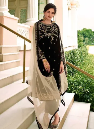 Black and Gold Heavy Embroidered Lehenga/ Pant Style Suit