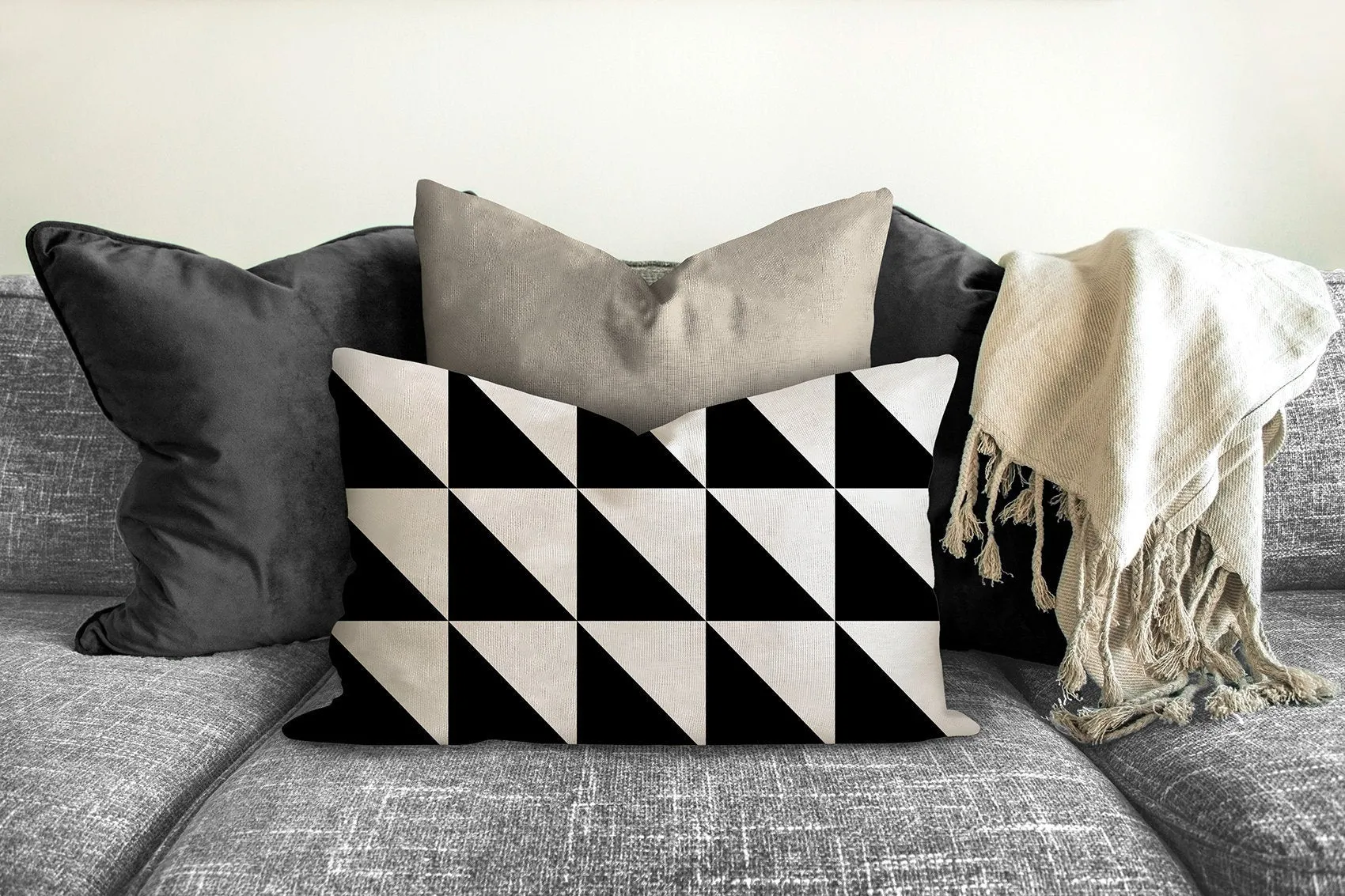 Black and white Geometric throw pillow, bold, modern pillow, Interior decor, home decor, pillow cover and insert, accent pillow, insert