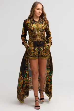 Black Leopardess Collared Jacket