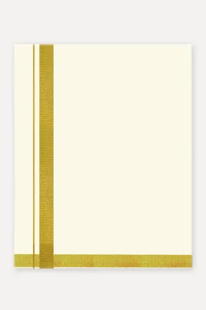 Blossom Cream Jari - Single Layered Dhoti With For Men | Uathayam