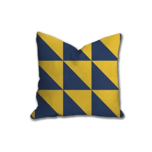 Blue and yellow Geometric throw pillow, bold, modern pillow, Interior decor, home decor, pillow cover and insert, accent pillow, insert