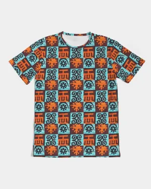 Blue Orange Adinkra African Print Men's Tee