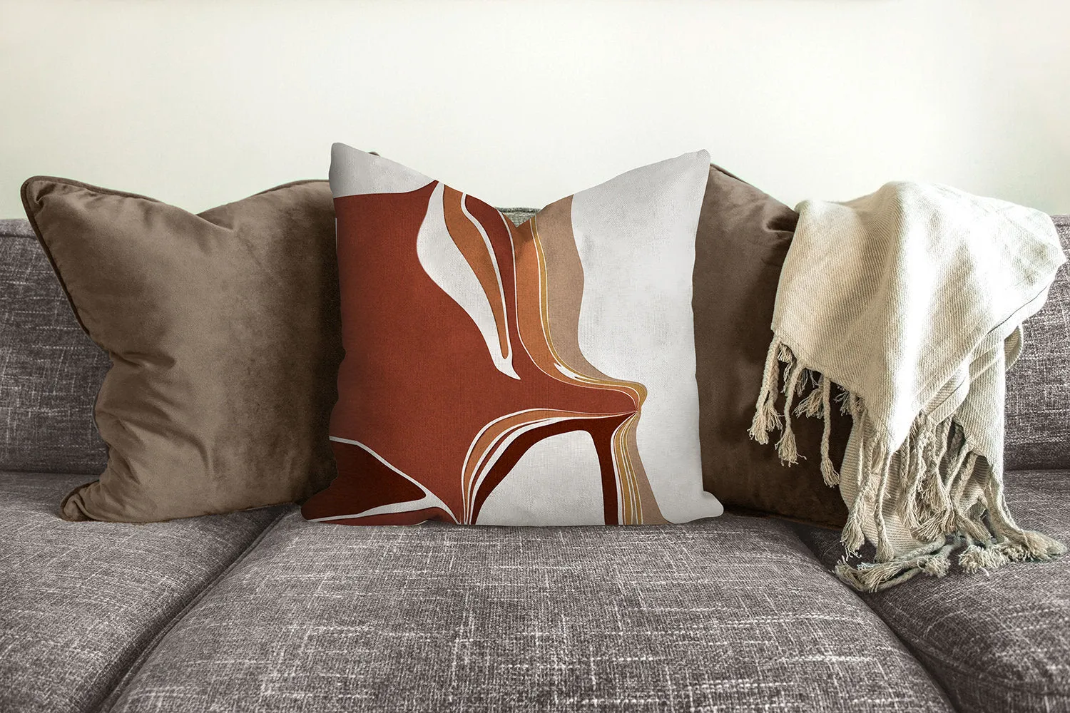 Boho pillow, rock formation, terra cotta, abstract pillow, fall decor, Interiors, home decor, pillow cover and insert, home accent pillow