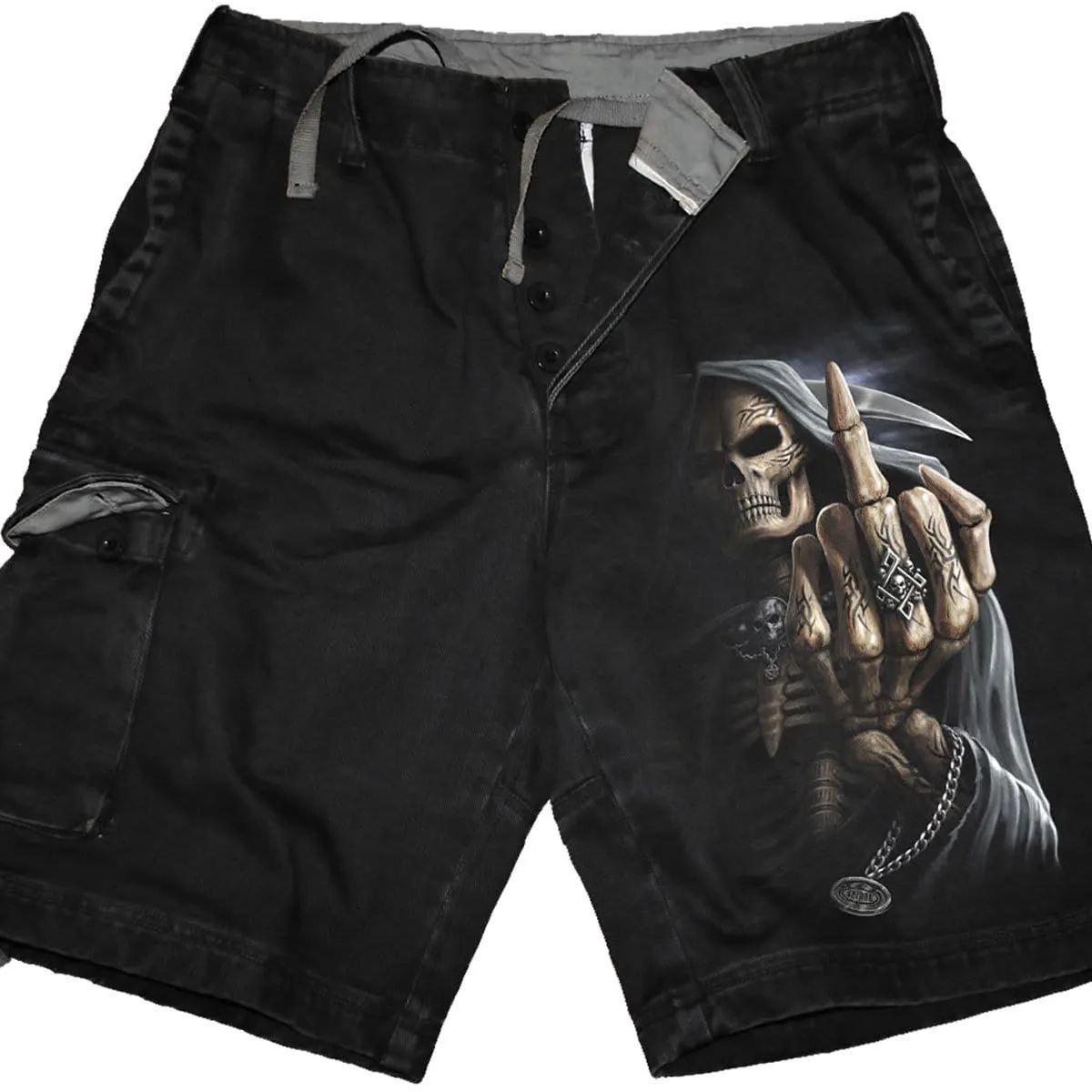 BONE FINGER - Vintage Cargo Shorts Black