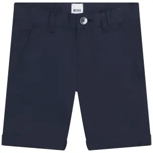 BOSS Cotton Twill Bermuda Shorts - Navy