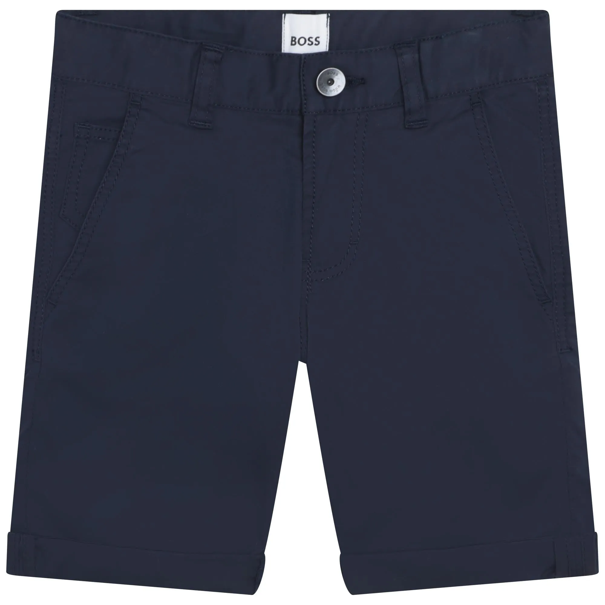 BOSS Cotton Twill Bermuda Shorts - Navy