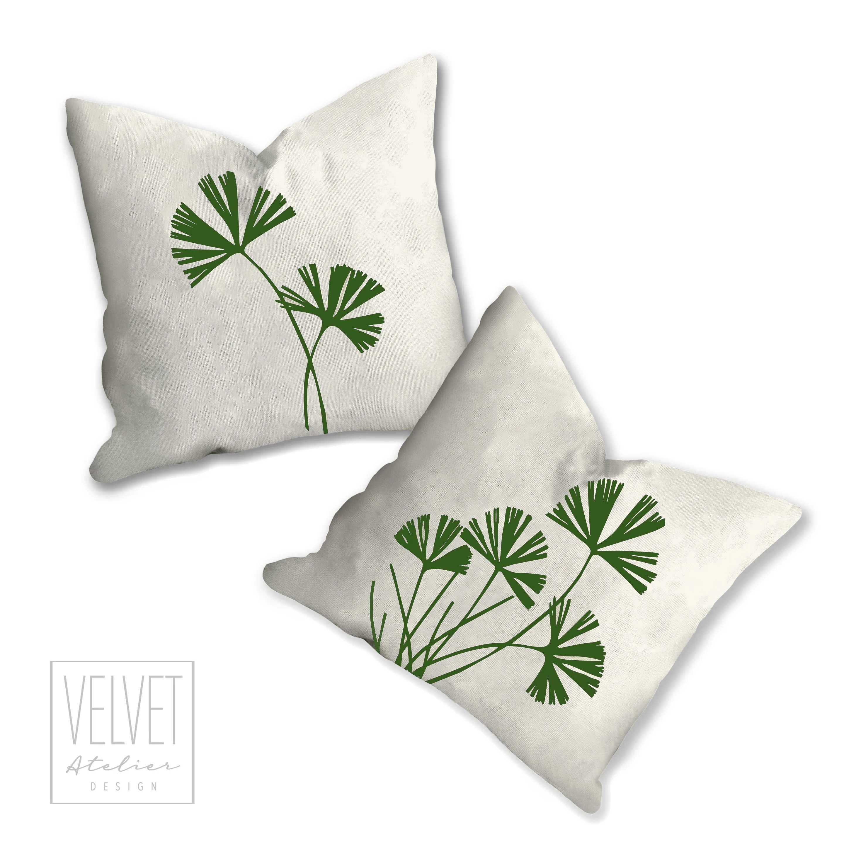 Botanical plant pillow, green fern tropical pillow, Interior decor, home decor, pillow cover and insert, botanical decor, natural decor