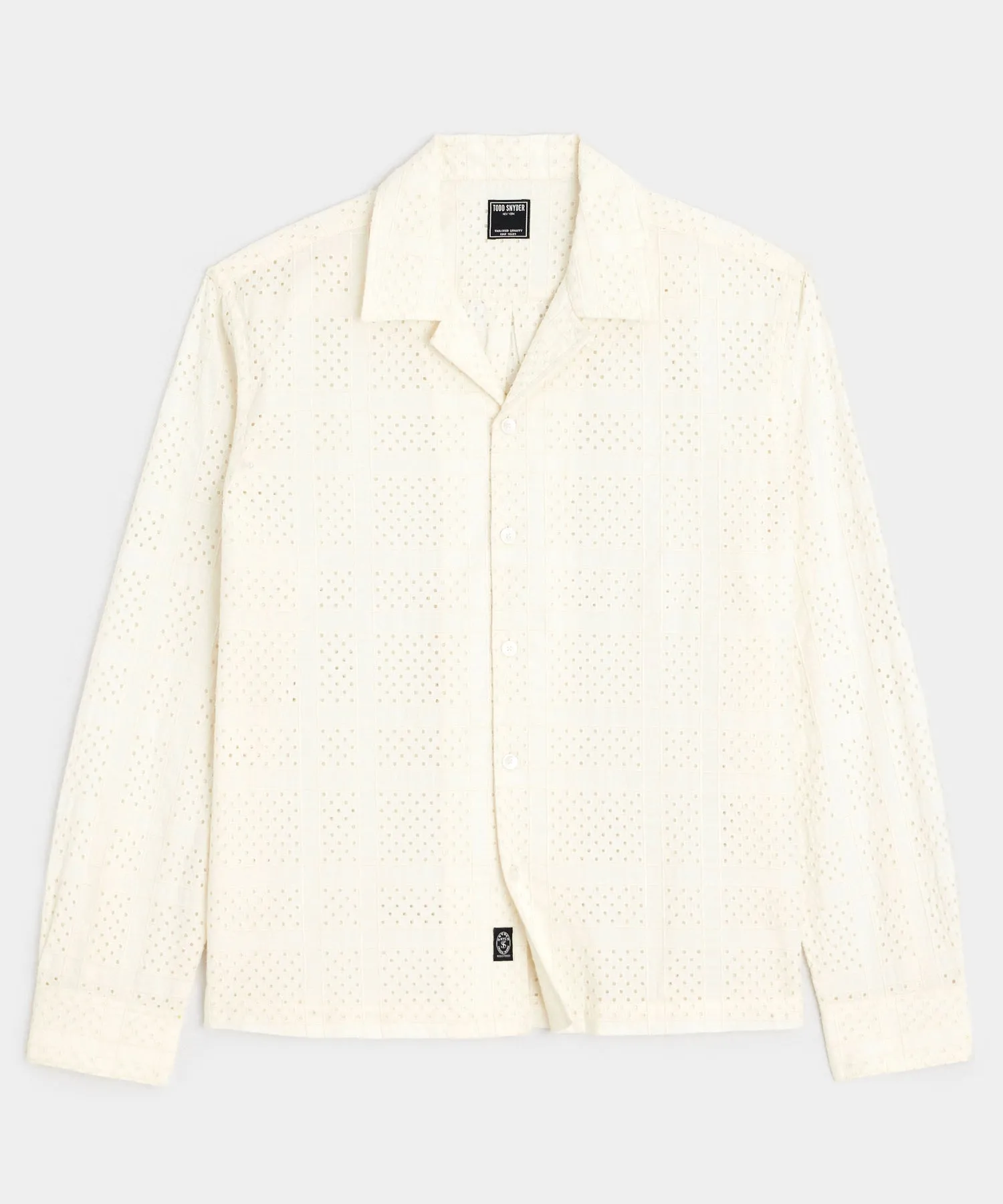 Boxy Fit Checked Eyelet Shirt