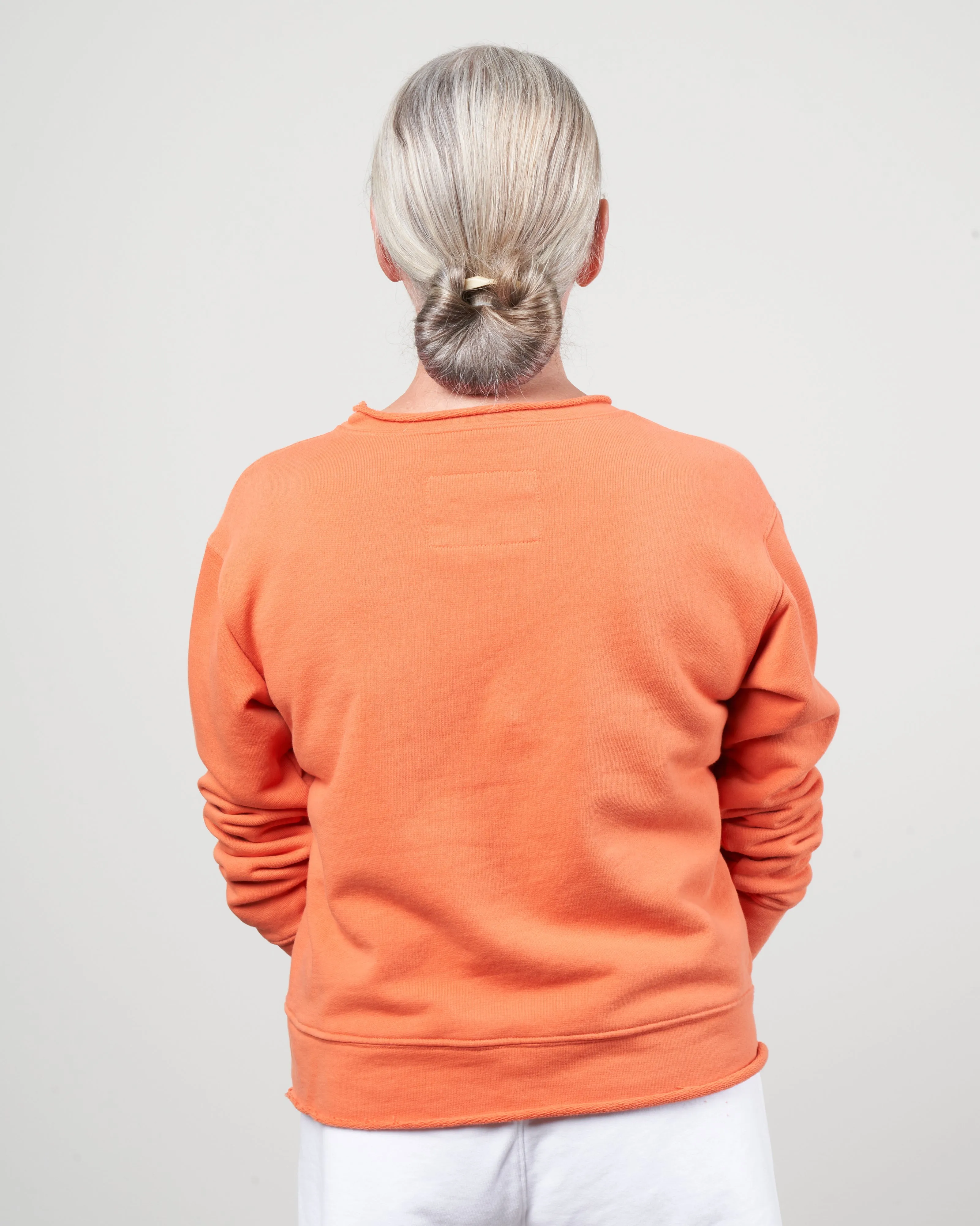 boyfriend crew neck sweatshirt - tangerine