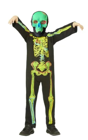 Boys Neon Skeleton Glow in the Dark Costume