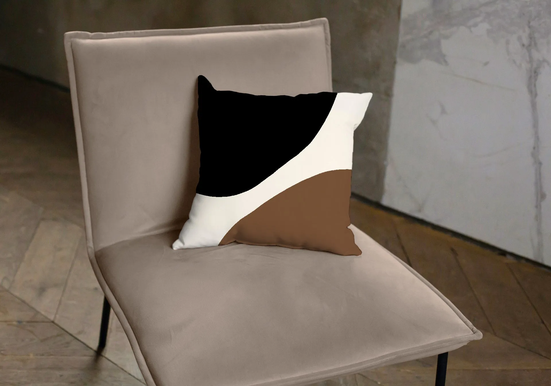 Brown and black rock shapes pillow