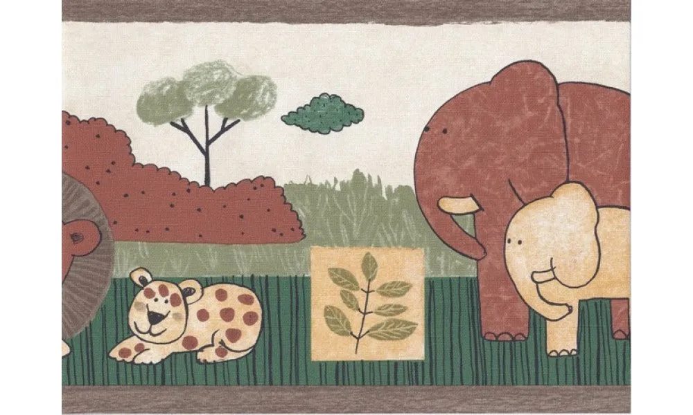 Brown Safari Animals ZW74508 Wallpaper Border