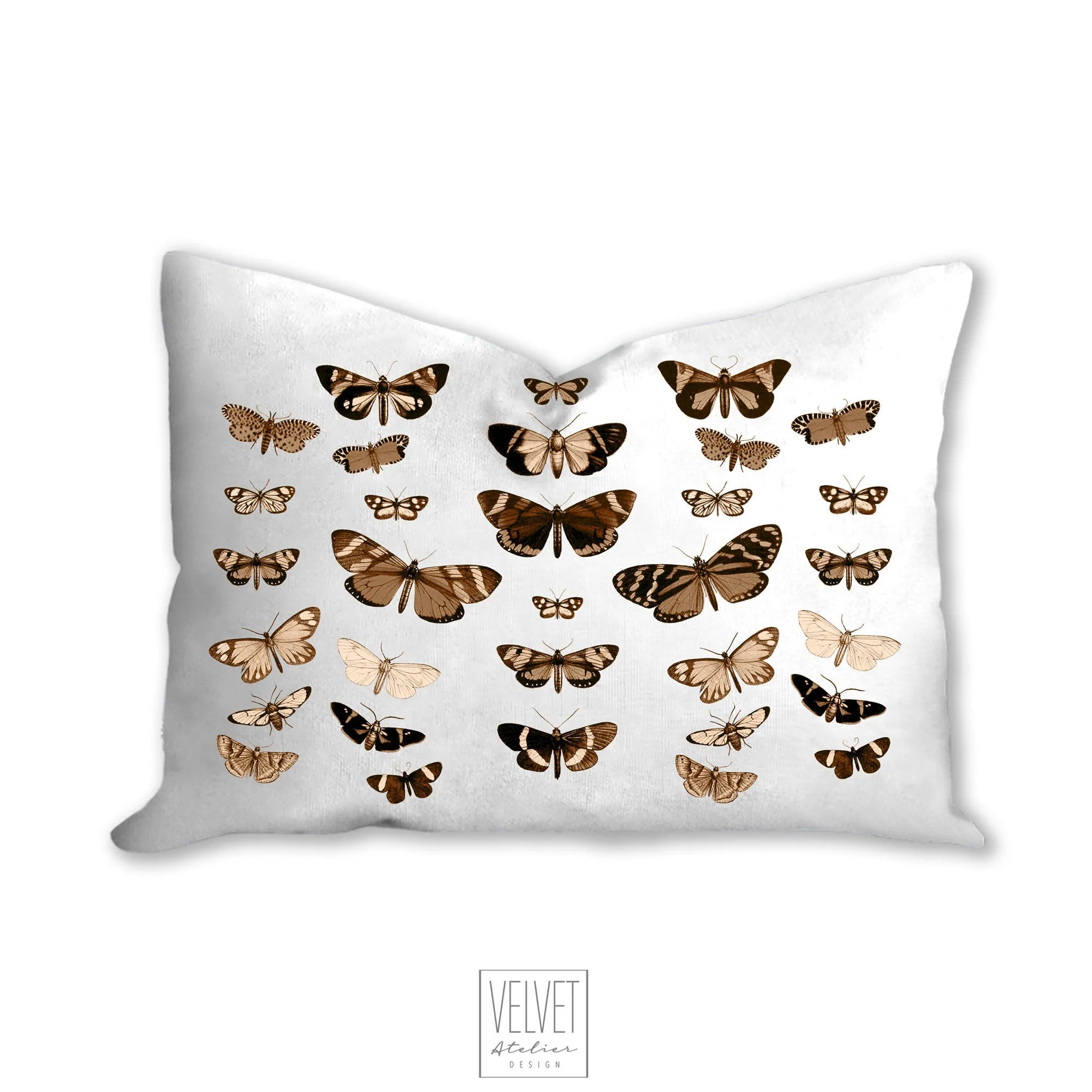 Butterflies pillow, brown butterflies, rustic, botanical, natural decor, home decor, pillow cover, pillow insert, pillow case, insect art