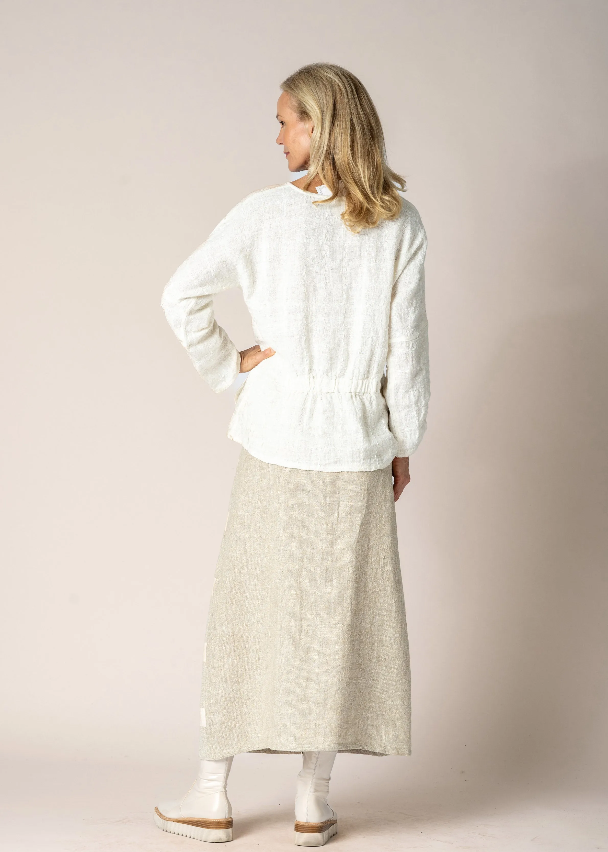 Carmina Linen Top in Cream