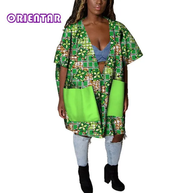 Casual African Clothes for Women African Print Cotton Loose Sexy Deep V Neck Dashiki Gown Women Bazin Riche Africa Blouse WY4803