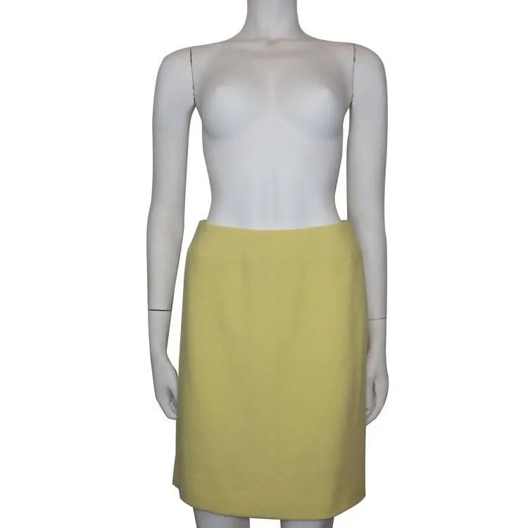 CHANEL Yellow Two-Piece Skirt and Suit Set | Size 36