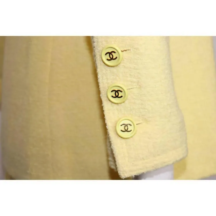 CHANEL Yellow Two-Piece Skirt and Suit Set | Size 36