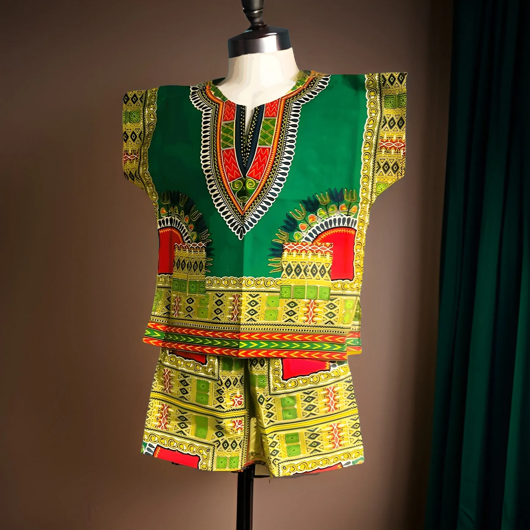 Children's Unisex Dashiki Short Set