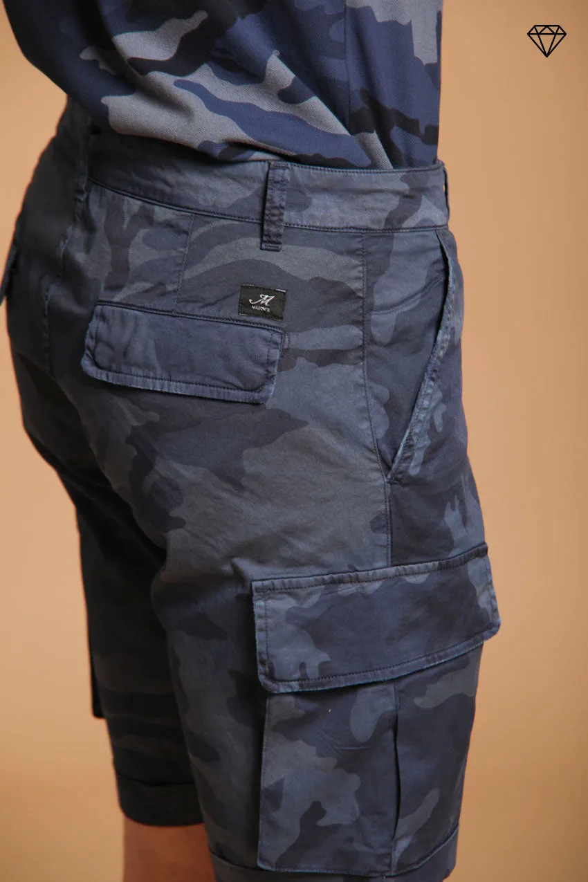 Chile men's camouflage print cotton cargo shorts slim fit ①
