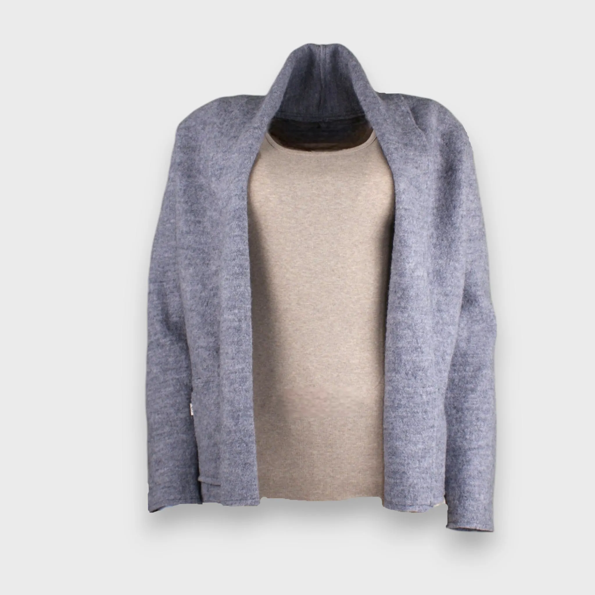 Collared wool cardigan (made to order)