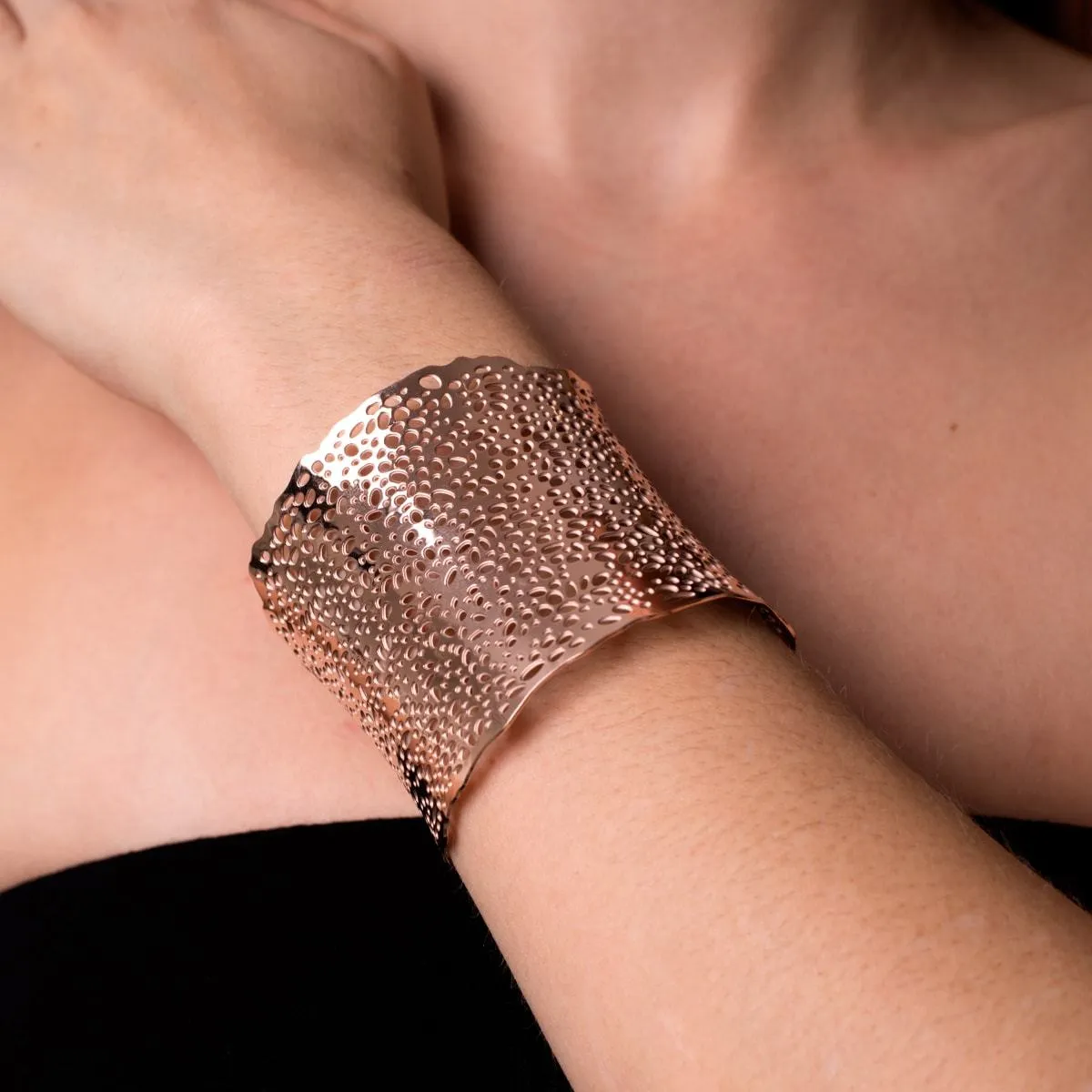 Coral | 18k Rose Gold | Laser Cut Cuff