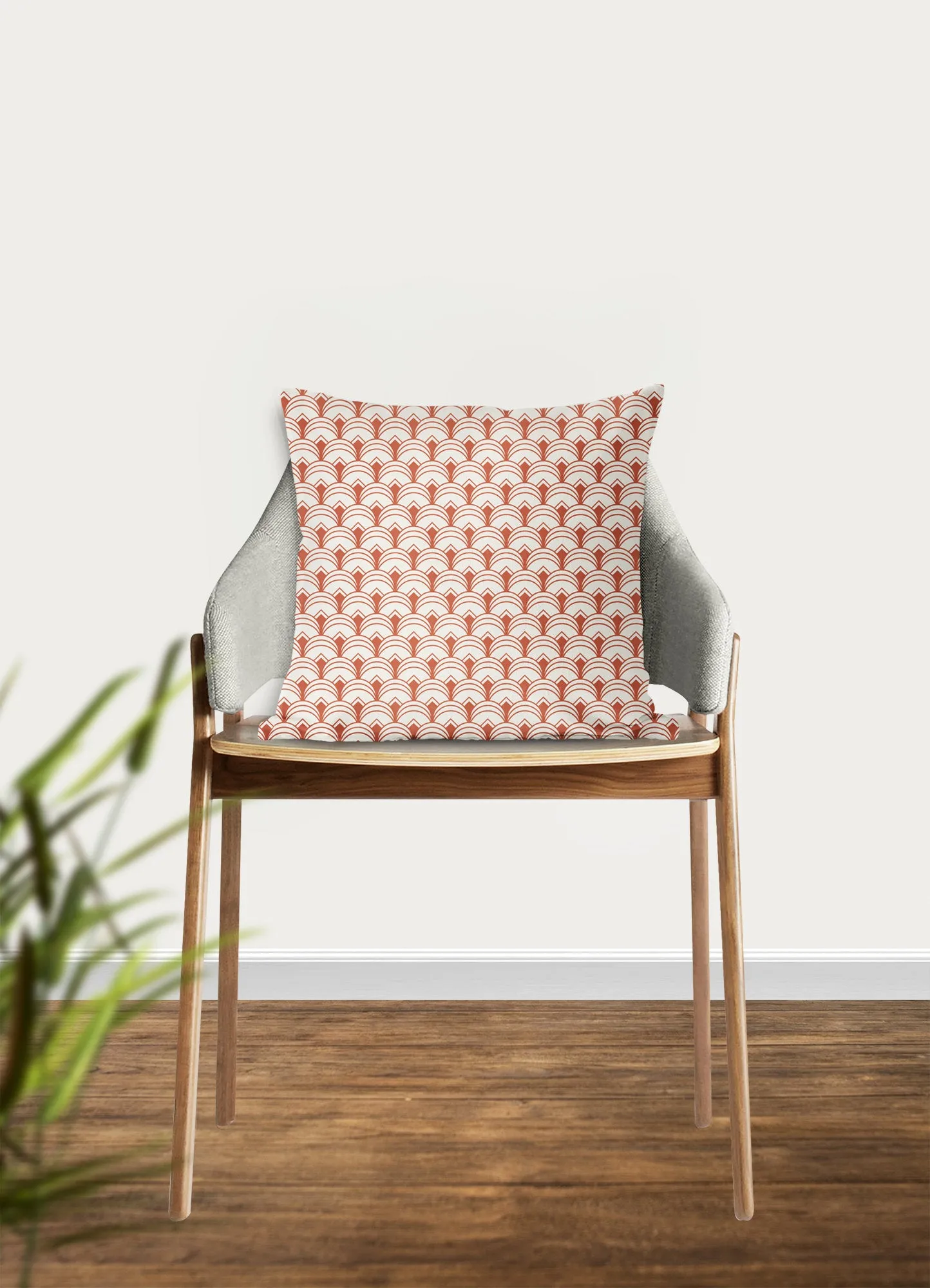 Coral pillow, throw pillow, Art deco pattern, retro pattern, interior design, modern pillow, Interior decor, pillow cover, home accents