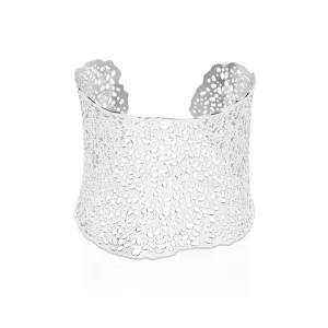 Coral | Silver | Laser Cut Cuff