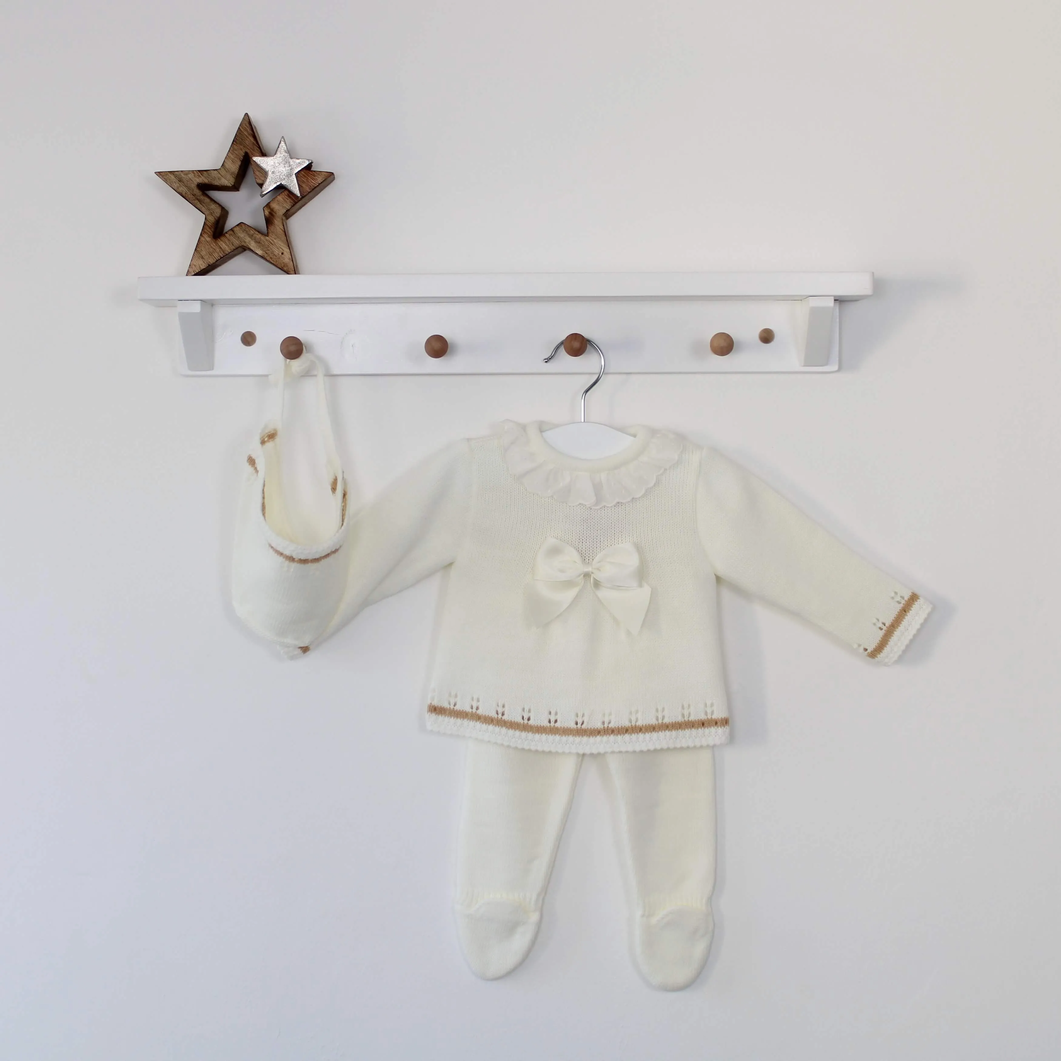 Cream 3 Piece Knitted Set